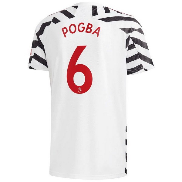 Camiseta Manchester United NO.6 Pogba Tercera equipo 2020-2021 Blanco